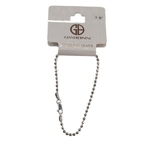 Gianni Bernini Sterling Silver 7.5 Inch Ball Chain Bracelet Clasp Closure